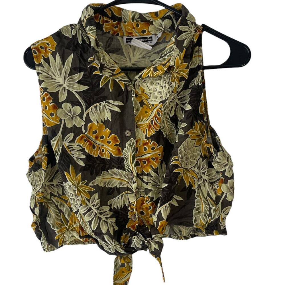 Panhandle Slim Women's Size XL Tropical‎ Hawaiian Western Tie Shirt